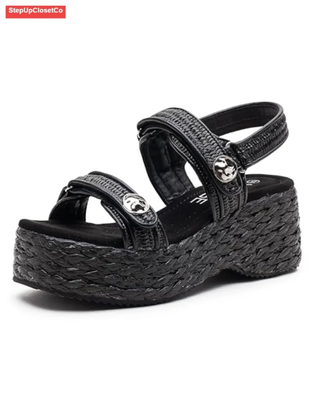 Espadrille Platform Wedge Sandals with Adjustable Straps Memory Foam